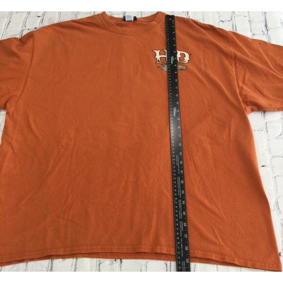 Harley-Davidson T-Shirt Men’s Size 2XL Orange Screamin Eagles Motorcycles Gildan - Picture 3 of 9